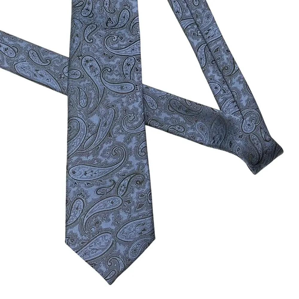 Michael Kors Blue Black Paisley Tie Wedding Guest Career Classic